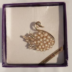 Swan Brooch Costume Jewelry
